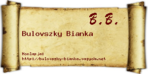 Bulovszky Bianka névjegykártya